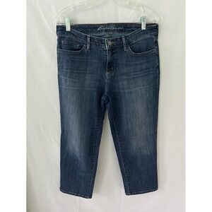 Eddie Bauer Womens Jeans Blue Denim Cropped‎ Straight Leg Size 10